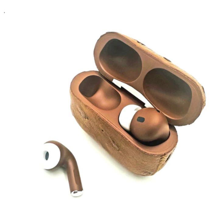 Customized Apple AirPods Pro 3 Leather Ostrich Brown — view 2