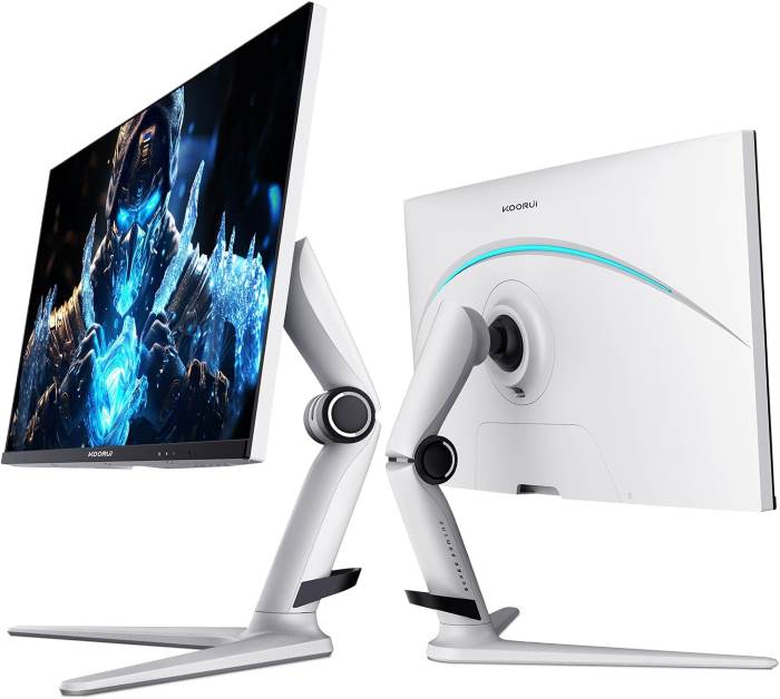 Koorui Gaming Monitor 27 inch VA mini-LED, QHD 2560 x 1440, Display 240Hz, Tilt Pivot Swivel Height Adjustable HDMI, DisplayPort, Grey – 27GN10 — view 2