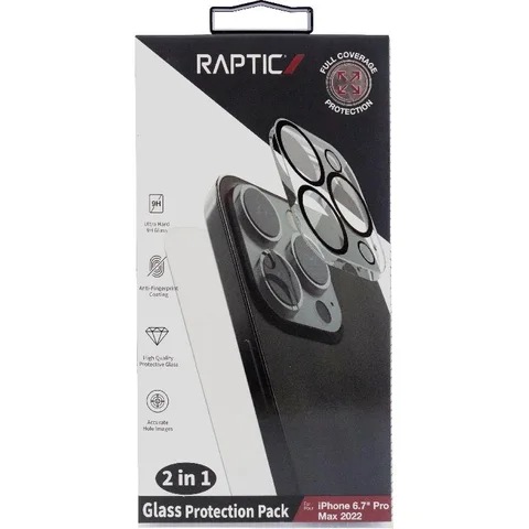 Raptic Raptic 2-in-1 Bundle: Tempered Glass + Camera Lens Cover Smartphone Display Protection