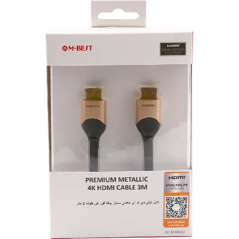 M-BEST Premium Metallic 4K HDMI 2.0 AV Cable 3.00 m ( 9.84 ft )