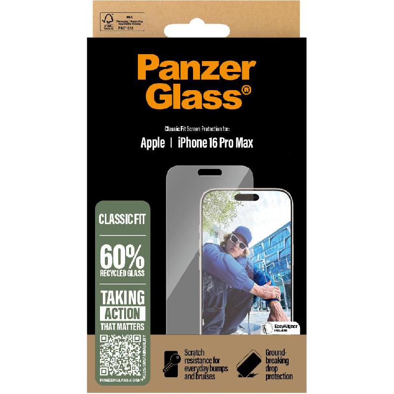 PanzerGlass Classic Fit Tempered Glass, Clear Smartphone Screen Protector for iPhone 16 Pro Max — view 2