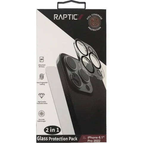 Raptic Raptic 2-in-1 Bundle: Tempered Glass + Camera Lens Cover Smartphone Display Protection