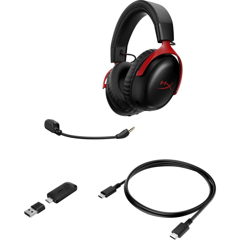 HyperX Cloud III S Gaming Headset Bluetooth/Wireless Red/Black — view 5