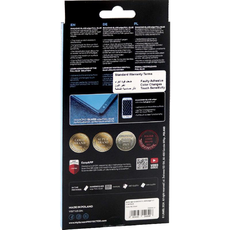 MyScreenPROTECTOR DIAMOND GLASS edge Full Glue, Black Smartphone Screen Protector for Honor X9c Smart 5G — view 2