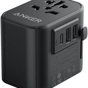 Anker PowerExtend 30W, Wall Charger with Travel Plug, 1-Ports USB-C, 2-Ports USB-A, Wall Plug- Black