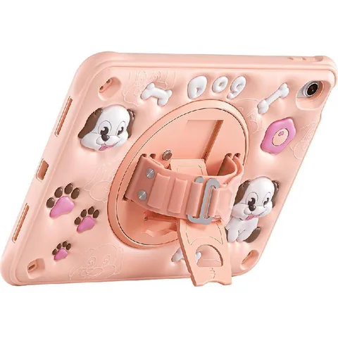 Kadasic Cartoon Strap Back Cover Tablet Case for Kids Light Pink for iPad 10.9 10th Gen