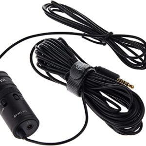 BOYA BY-M1 Pro Omni-Directional Lavalier Microphone Single Head Clip-on Condenser Mic Smartphone DSLR Camcorder Audio Recorder PC Recording Device, B083TFYFGW