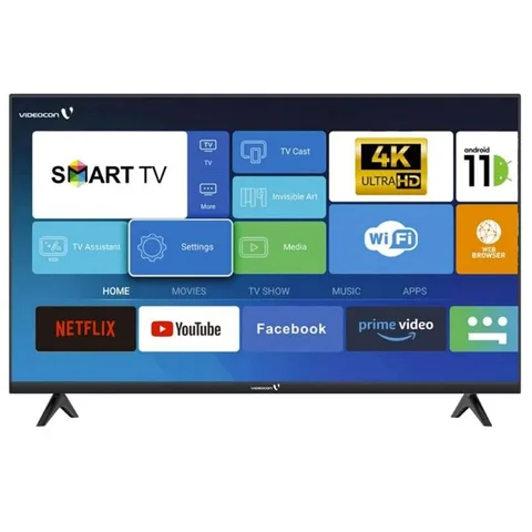 Videocon 50 Inch Smart TV 4K UHD Android 11 Google Play, Netflix, YouTube, Shahid, Built in Bluetooth & WiFi Black Model - AAEE50EL1100D1