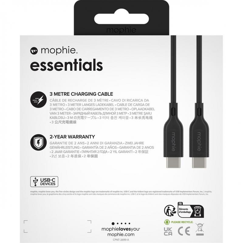 Mophie Essentials USB-C to USB C Sync & Charge Cable 3.00 m ( 9.84 ft ) — view 5