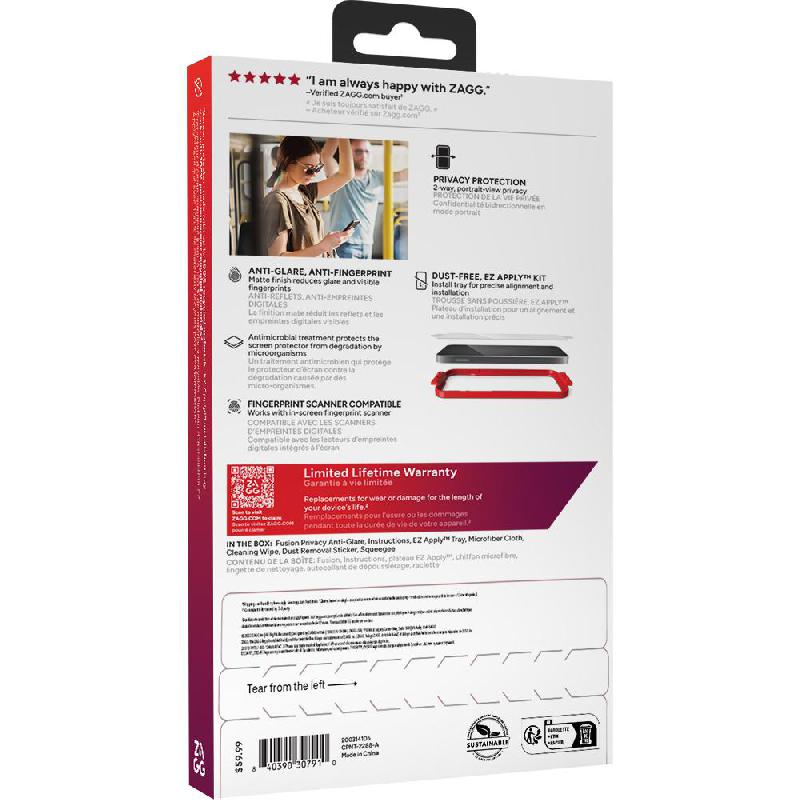 Zagg Invisible Shield Tempered Glass, Privacy, Matte Finish Smartphone Screen Protector for Samsung Galaxy S25 Ultra — view 3