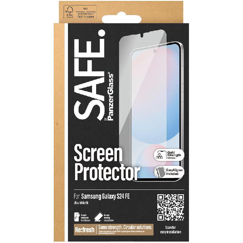 PanzerGlass SAFE Tempered Glass, Edge-to-Edge, Black Case Friendly Smartphone Screen Protector for Samsung Galaxy S24 FE — view 2