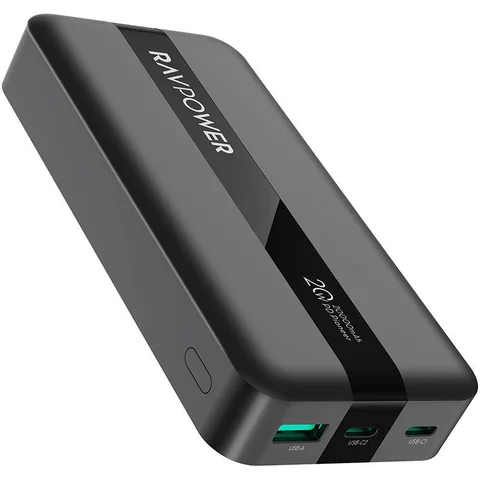 RAVPower PD Pioneer Power Bank Charger PD Fast Charging 20000 mAh 3 USB (1X USB/2X USB-C)