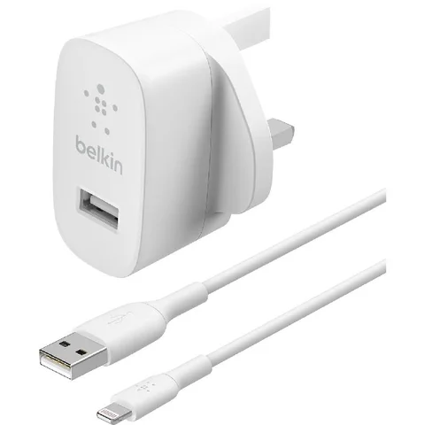 Belkin BoostCharge USB-A Wall Charger 12W + Lightning to USB-A Cable