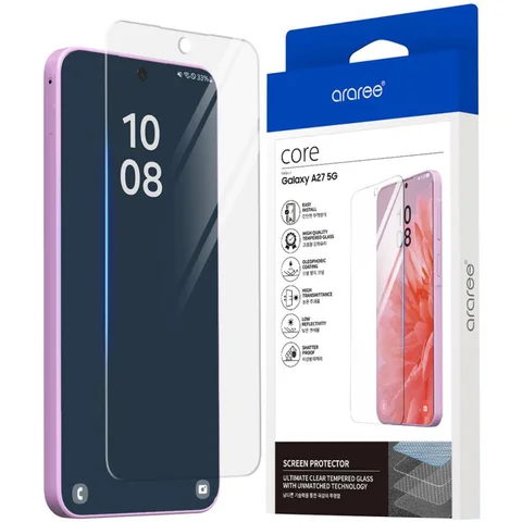 Araree Core Tempered Glass, Clear Smartphone Screen Protector for Samsung Galaxy A27