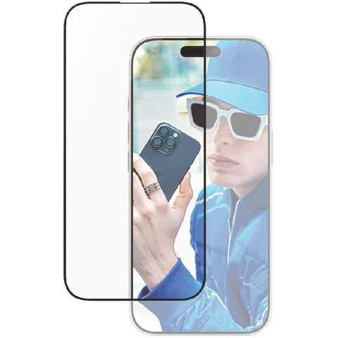 PanzerGlass Ultra-Wide Fit Tempered Glass, Exclusive Aluminum Frame, Clear Smartphone Screen Protector for iPhone 16 Pro