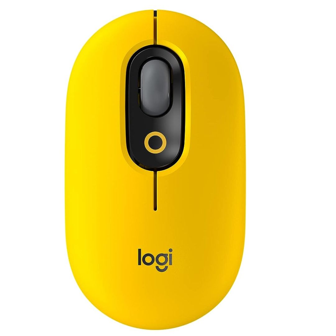 Logitech Pop Mouse, Wireless Mouse With Customizable Emojis Yellow
