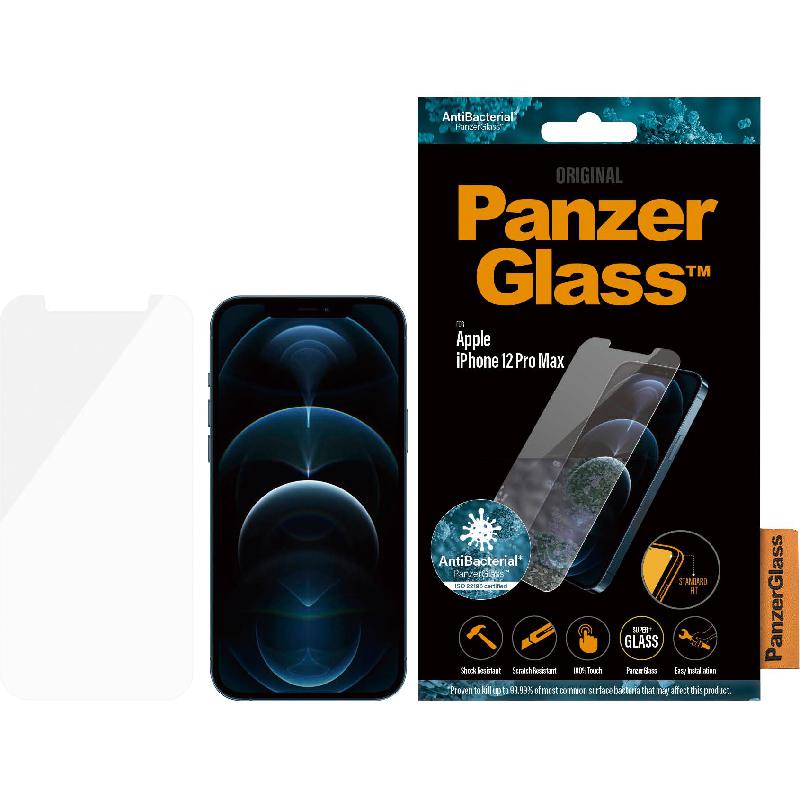 PanzerGlass Tempered Glass, Standard Fit, Clear Case Friendly Smartphone Screen Protector for iPhone 12 Pro Max — view 3