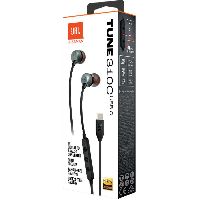 JBL Tune 310C In-Ear Earphones Wired Black — view 3