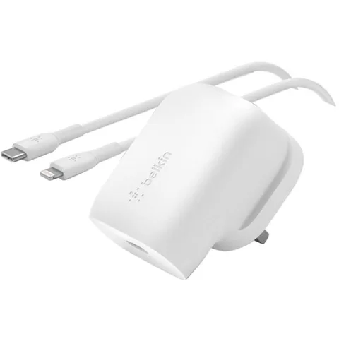 Belkin BoostCharge USB-C PD 3.0 PPS Wall Charger 30W + USB-C Cable with Lightning Connector