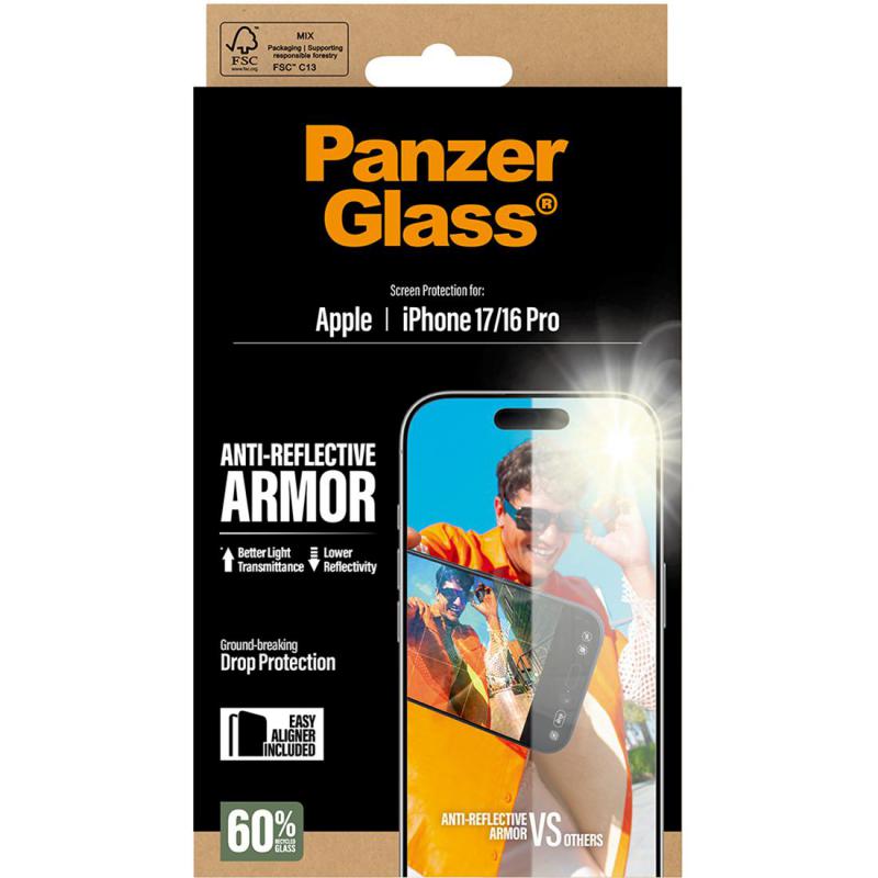 PanzerGlass Ultra-Wide Fit Tempered Glass, Anti-reflective Smartphone Screen Protector for iPhone 17/iPhone 16 Pro — view 3