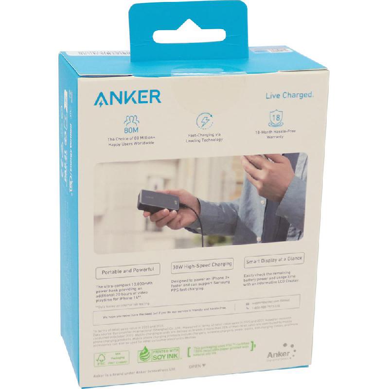 Anker 533 Power Bank Charger Fast Battery Charging 10000 mAh 3 USB (1X USB/2X USB-C) — view 3