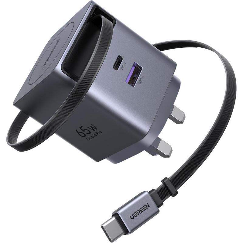 UGREEN Extend 65W GaN Fast Charger with Retractable USB-C Cable — view 2