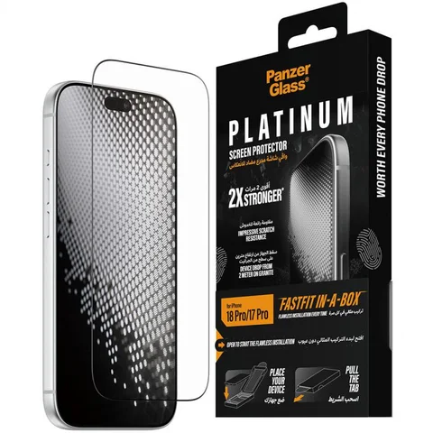 PanzerGlass Platinum Tempered Glass Smartphone Screen Protector for iPhone 18 Pro