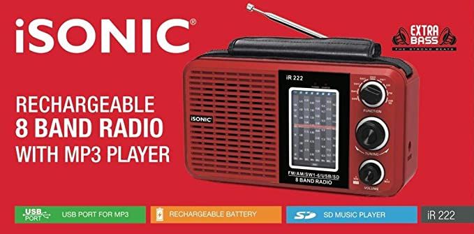 iSonic AC DC 8 Band Radio MP3 - (IR 222)