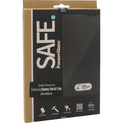 PanzerGlass SAFE Super+ Glass, Standard Fit Tablet Screen Protector for Samsung Galaxy Tab A7 Lite