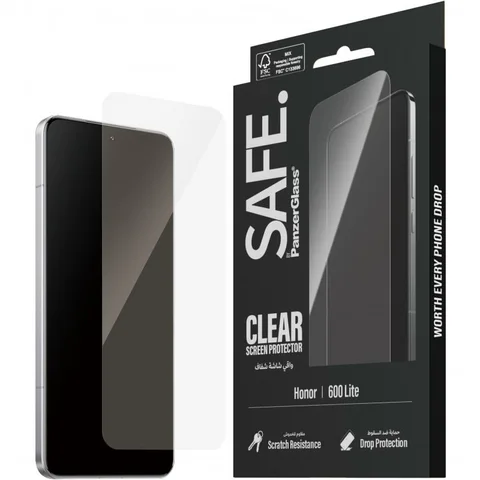 PanzerGlass SAFE Tempered Glass, Edge-to-Edge, Black Case Friendly Smartphone Screen Protector for Honor 600 Lite