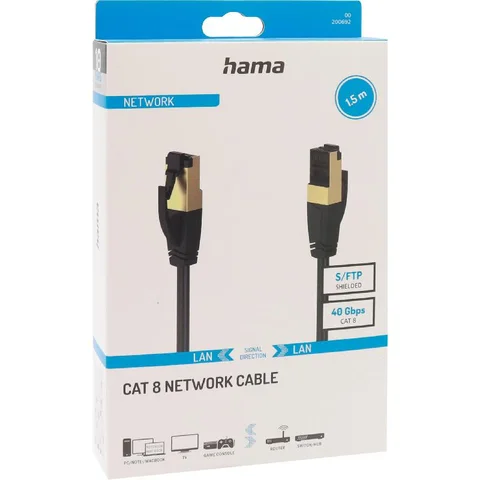 Hama CAT.8 (Gold Plated) RJ-45 Networking Cables 1.50 m ( 4.92 ft )