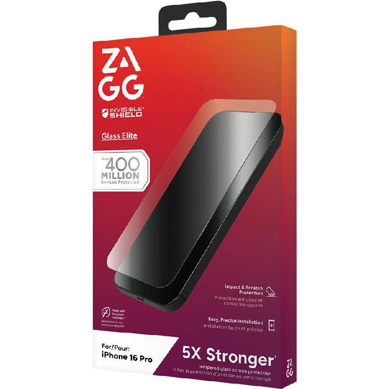 Zagg Invisible Shield Tempered Glass, Clear Case Friendly Smartphone Screen Protector for iPhone 16 Pro — view 2