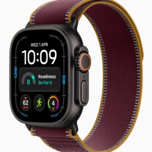 Apple Watch Ultra 4, GPS + Cellular, Black Titanium Case with Burgundy Trail Loop - M/L