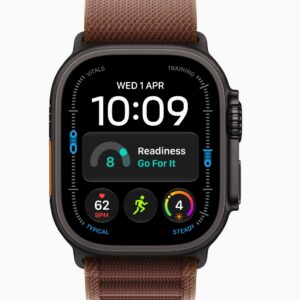 Apple Watch Ultra 4, GPS + Cellular, Black Titanium Case with Burgundy Alpine Loop - M