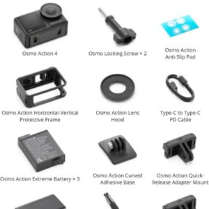 DJI Osmo Action 4 Adventure Combo - 4K/120fps Waterproof Camera with 1/1.3-Inch Sensor