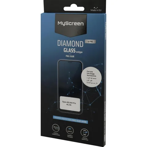MyScreenPROTECTOR DIAMOND GLASS edge Lite Full Glue, Black Smartphone Screen Protector for OPPO A5i/A5i Pro/A5i Pro 5G