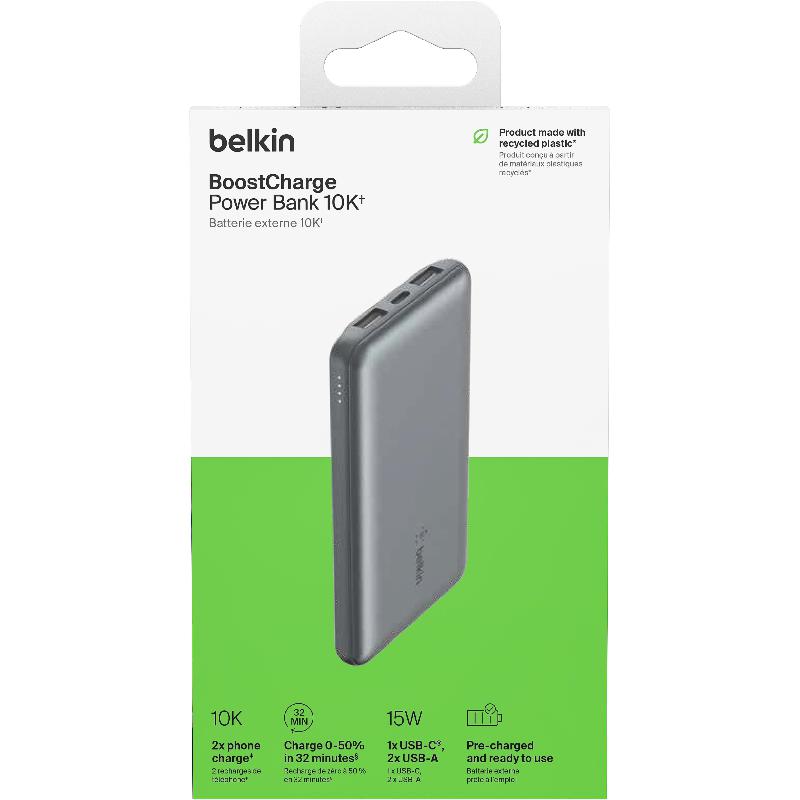 Belkin BoostCharge Power Bank Charger Fast Battery Charging 10000 mAh 3 USB (1X USB-C/2X USB) — view 4
