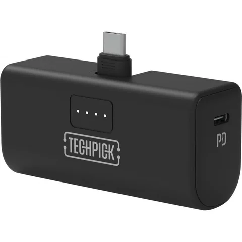 Techpick Mini C-Connect Power Bank Charger PD Fast Charging 5000 mAh Dual USB-C
