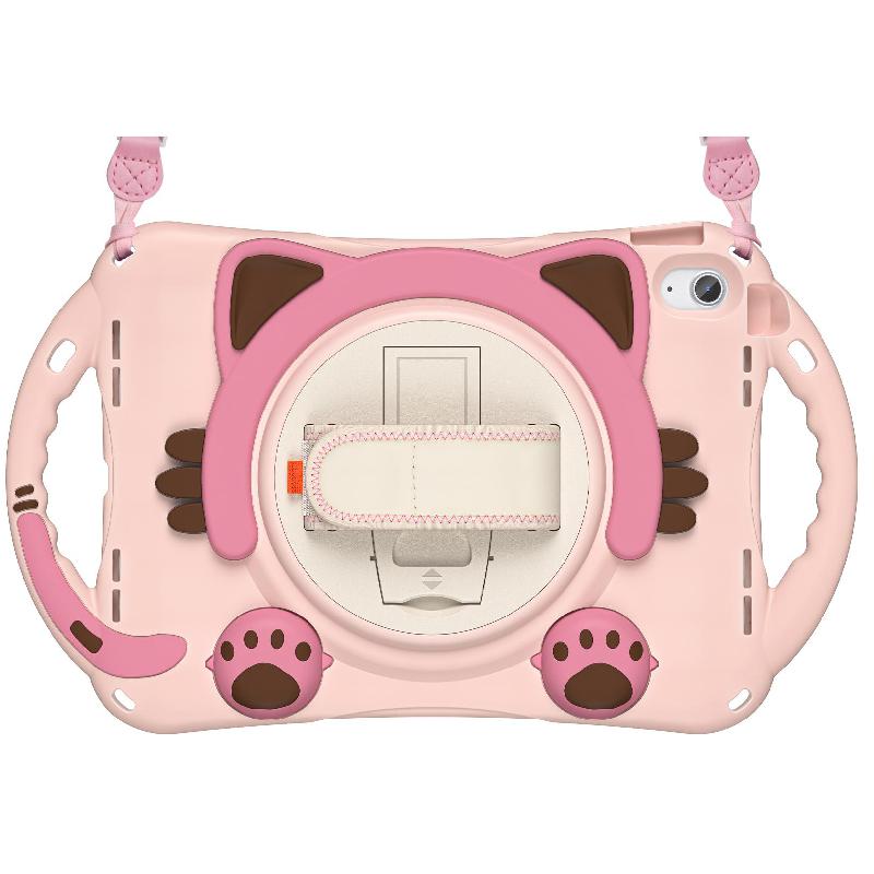 Kadasic Cartoon Strap Back Cover Tablet Case for Kids Pink for iPad A16/iPad 10.9 10th Gen