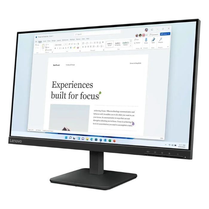 Lenovo 23.8inch FHD 1920X1080 LED Monitor, 100Hz, Anti-glare, 4ms, HDMI, VGA, Tilt Adjustable Stand, Black - 68C2KAC1AE — view 2