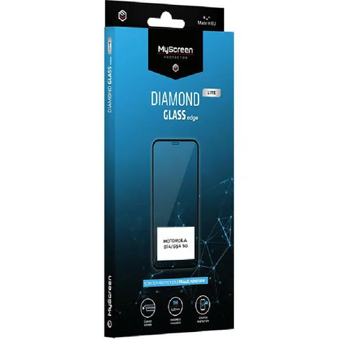 MyScreenPROTECTOR DIAMOND GLASS edge Lite Full Glue, Black Smartphone Screen Protector for Motorola moto g14/moto g54 5G