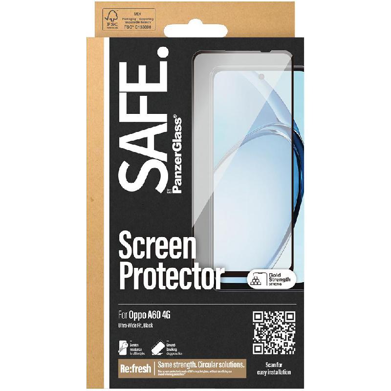 PanzerGlass SAFE Tempered Glass, Edge-to-Edge, Black Case Friendly Smartphone Screen Protector for OPPO A60/A60 5G/A3 Pro 5G — view 2