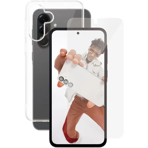 PanzerGlass 2-in-1 Protection CARE X-Ray Soft Clear Case + SAFE Tempered Glass Ultra Wide Fit Smartphone Case Bundle