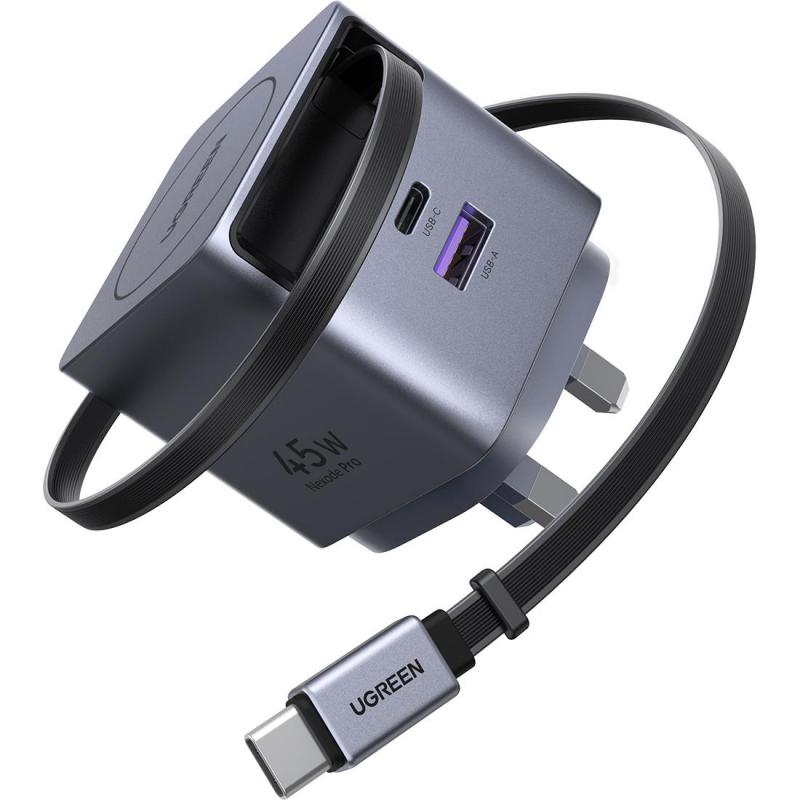 UGREEN Extend 45W GaN Fast Charger with Retractable USB-C Cable — view 2