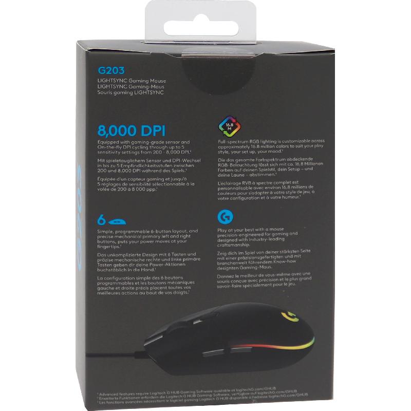 Logitech G G203 LIGHTSYNC RGB Gaming Mouse Wired — view 4