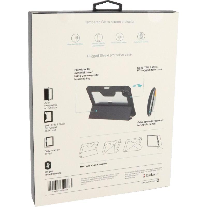 Kadasic 2-in-1 Bundle Tablet Case with Screen Protector Black for iPad Pro 11 - 2022/iPad Pro 11 - 2021/iPad Air 10.9 5th Gen — view 2
