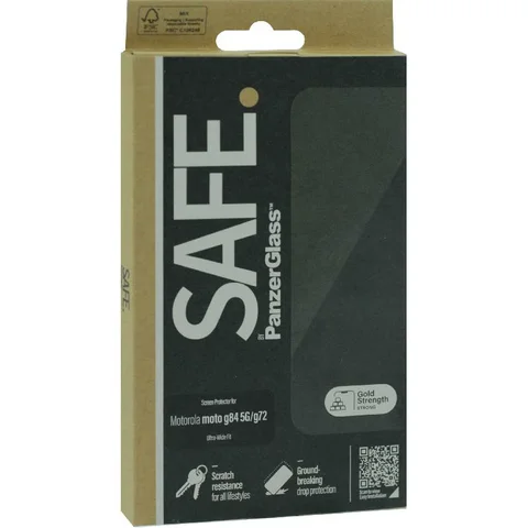 PanzerGlass SAFE Tempered Glass, Edge-to-Edge, Black Case Friendly Smartphone Screen Protector for Motorola moto G84 5G