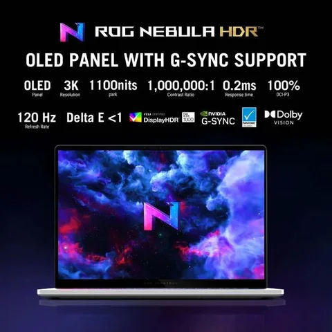 Asus ROG Zephyrus G14 Gaming Laptop, 14inch 3K OLED 120Hz Display, AMD Ryzen AI 9 465 Processor, 32GB RAM, 1TB SSD, 8GB RTX 5060 Graphics, Windows 11 Home, Backlit RGB English & Arabic Keyboard
