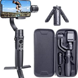Hohem Smartphone Gimbal 3-Axis Stabilizer Handheld Gimble Time Lapse Expert Stabilizer w/Focus Pull & Zoom Face Tracking 12h Runtime,Max Playload 210g (iSteady Mobile), B07GDBT8GN