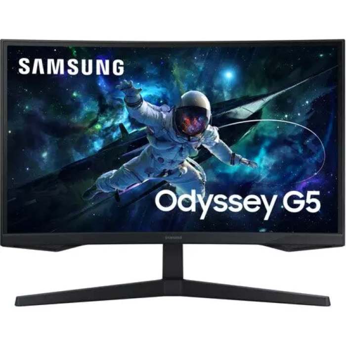 Samsung G5 G55C 27inch Odyssey QHD 2560X1440 Curved Gaming Monitor, 1ms, 165Hz, HDMI, DP, Tilt, Adjustable, Black - LS27CG552EMXUE